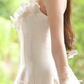 Glam Strapless Wedding Dresses Appliques A-Line Bridal Dress D0066