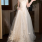 Glam Strapless Wedding Dresses Appliques A-Line Bridal Dress D0066