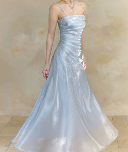 Robe de bal de princesse bustier à volants en satin long, robe de soirée C8117