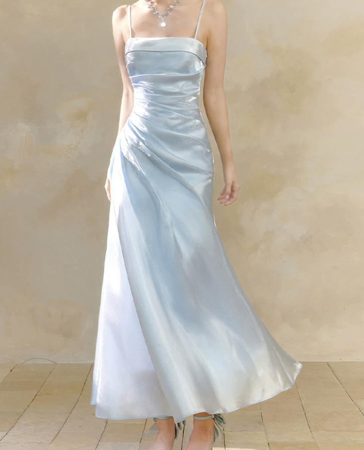 Robe de bal de princesse bustier à volants en satin long, robe de soirée C8117