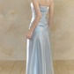 Robe de bal de princesse bustier à volants en satin long, robe de soirée C8117