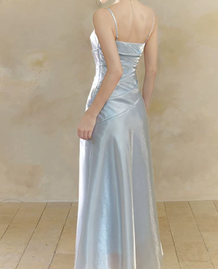 Robe de bal de princesse bustier à volants en satin long, robe de soirée C8117