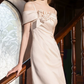 Playful Off-Shoulder Wedding Dresses Appliques A-Line Bridal Dress D0069