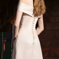 Playful Off-Shoulder Wedding Dresses Appliques A-Line Bridal Dress D0069