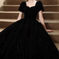 Robe de bal de princesse bustier à volants en satin long, robe de soirée C8117