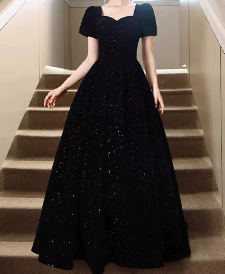 Robe de bal de princesse bustier à volants en satin long, robe de soirée C8117
