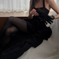 Classical Halter Neck Homecoming Dress Black Train A-Line Birthday Dress D0076