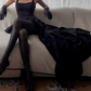 Classical Halter Neck Homecoming Dress Black Train A-Line Birthday Dress D0076