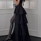 Classical Halter Neck Homecoming Dress Black Train A-Line Birthday Dress D0076