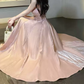 Elegant Spaghetti Straps Prom Dress Pink Bow A-Line Evening Dress D0091