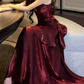 Sexy Spaghetti Straps Maxi Dress Red Ruffles Mermaid Long Dress D0098