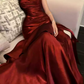 Sexy Spaghetti Straps Maxi Dress Red Ruffles Mermaid Long Dress D0098