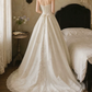 Alluring Strapless Wedding Dresses Appliques Sequins A-Line Bridal Dress D0103