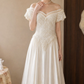 Superbe robe de mariée sirène bustier en satin et tulle, longue et en dentelle, C4563