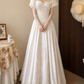 Superbe robe de mariée sirène bustier en satin et tulle, longue et en dentelle, C4563