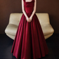 Robe de bal de princesse bustier à volants en satin long, robe de soirée C8117
