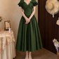 Glam V Neck Green Prom Dress Ruffles Bows A-Line Evening Dress D0112