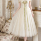 Adorable Off-Shoulder Prom Dress White Tulle A-Line Evening Dress D0113