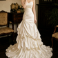 Superbe robe de mariée sirène bustier en satin et tulle, longue et en dentelle, C4563