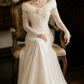 Superbe robe de mariée sirène bustier en satin et tulle, longue et en dentelle, C4563
