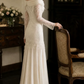 Superbe robe de mariée sirène bustier en satin et tulle, longue et en dentelle, C4563