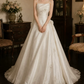 Superbe robe de mariée sirène bustier en satin et tulle, longue et en dentelle, C4563