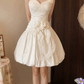 Sweet One Shoulder Homecoming Dress Ivory Appliques A-Line Birthday Dress D0125
