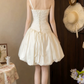 Sweet One Shoulder Homecoming Dress Ivory Appliques A-Line Birthday Dress D0125