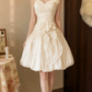 Sweet One Shoulder Homecoming Dress Ivory Appliques A-Line Birthday Dress D0125