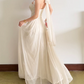 Flowy Halter Neck White Prom Dress Sequins Chiffon A-Line Evening Dress D0130