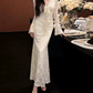Nouvelle robe longue d'été élégante de style français pour femme C7992