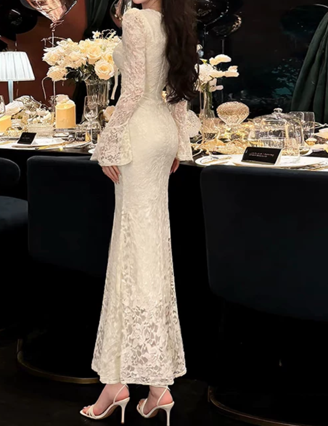 Nouvelle robe longue d'été élégante de style français pour femme C7992