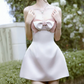 Alluring Spaghetti Straps Homecoming Dress Pink Bow Beading A-Line Birthday Dress D0151