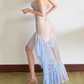 Glam Strapless Lace Homecoming Dress Purple Ruffled Sheath Birthday Dress D0160