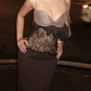 Classical Spaghetti Straps Summer Dress Brown Lace Sheath Midi Dress D0161