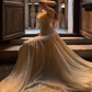 Gorgeous Spaghetti Straps Prom Dress Ivory Appliques A-Line Evening Dress D0162
