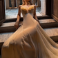 Gorgeous Spaghetti Straps Prom Dress Ivory Appliques A-Line Evening Dress D0162