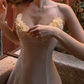 Gorgeous Spaghetti Straps Prom Dress Ivory Appliques A-Line Evening Dress D0162