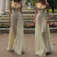 Gorgeous Spaghetti Straps Prom Dress Ivory Appliques A-Line Evening Dress D0162
