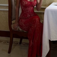 Robe de bal de princesse bustier à volants en satin long, robe de soirée C8117