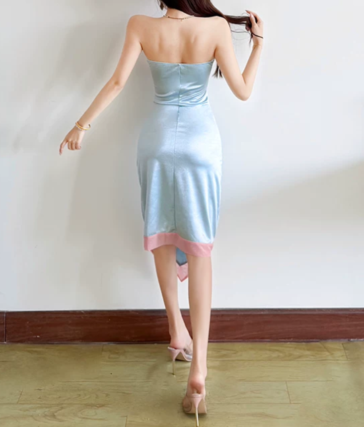 Nouvelle robe longue d'été élégante de style français pour femme C7992