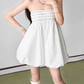 Mini robe de soirée en satin, sans bretelles, sans manches, ligne a, simple, C899