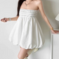 Mini robe de soirée en satin, sans bretelles, sans manches, ligne a, simple, C899