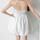 Mini robe de soirée en satin, sans bretelles, sans manches, ligne a, simple, C899
