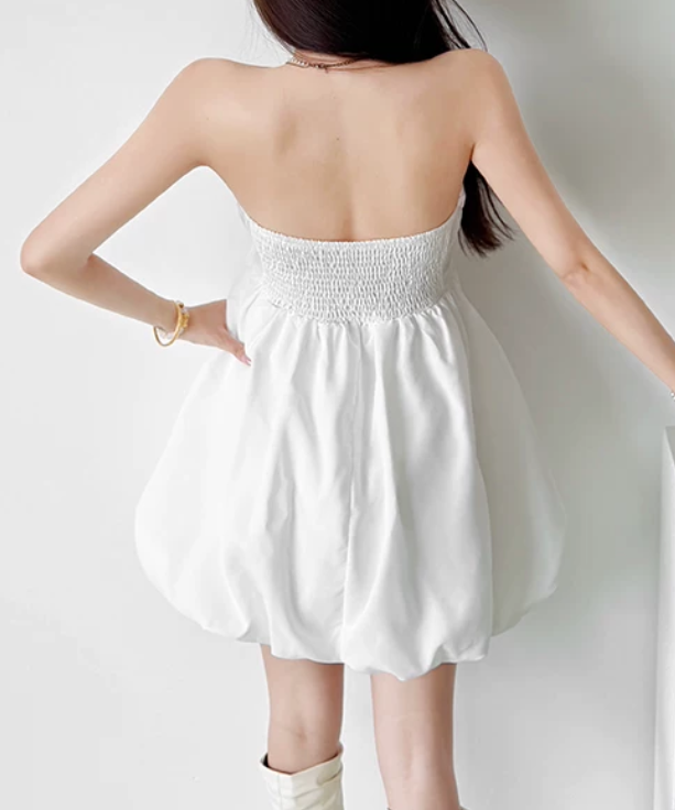 Mini robe de soirée en satin, sans bretelles, sans manches, ligne a, simple, C899