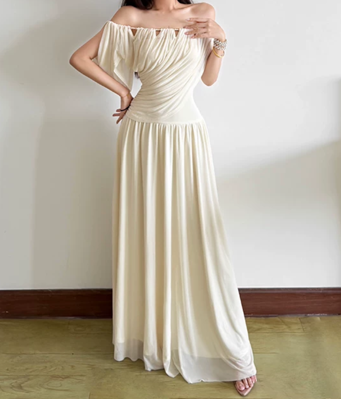 Nouvelle robe longue d'été élégante de style français pour femme C7992