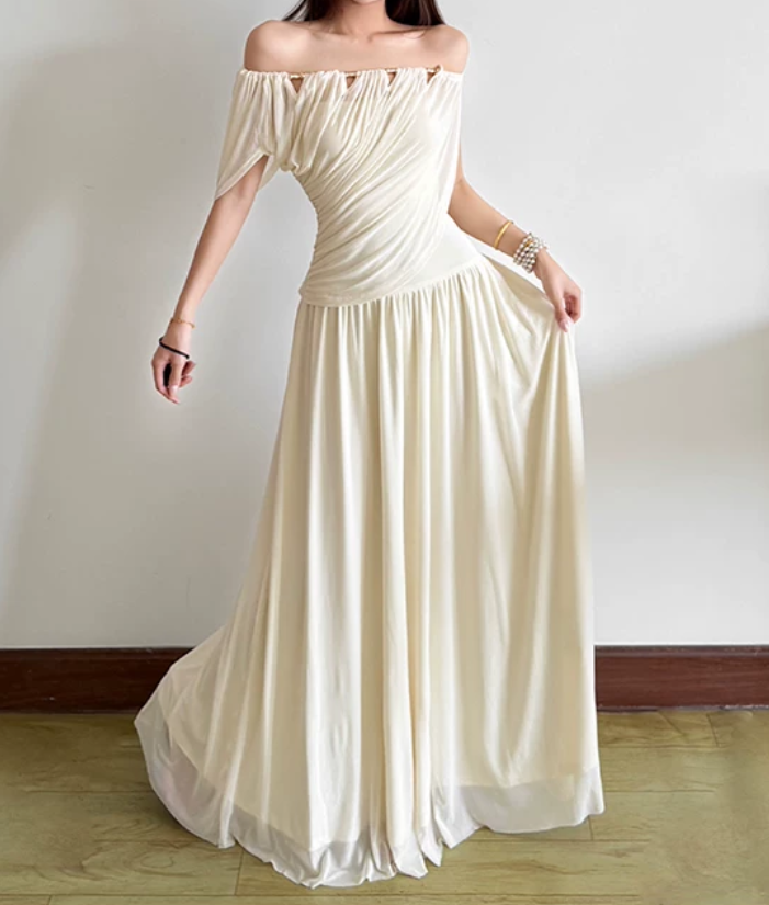 Nouvelle robe longue d'été élégante de style français pour femme C7992