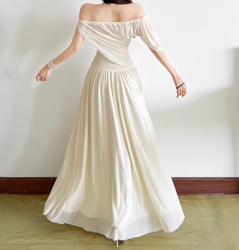 Nouvelle robe longue d'été élégante de style français pour femme C7992