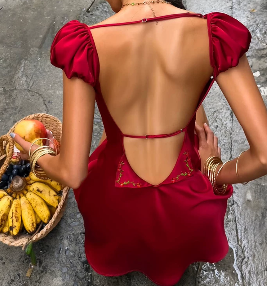 Mini robe de soirée en satin, sans bretelles, sans manches, ligne a, simple, C899