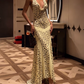 Nouvelle robe longue d'été élégante de style français pour femme C7992